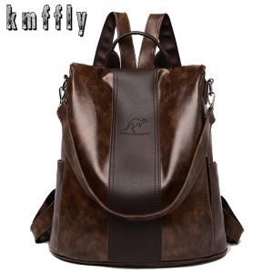 Latest High Quality PU Leather Backpacks Women Fashion Shoulder Bags High Capacity Travel Backpack School Bags Mochila Feminina