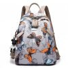 Anti-thief Feather Print Backpack Female Oxford Cloth Waterproof Travel Casual Schoolbag Brand Ladies Large Capacity Backpack