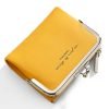 Fashion Solid Color Short Clutch Small Wallets PU Leather Women Coin Purses Ladies Simple Mini Card Holder Travel Wallets Female