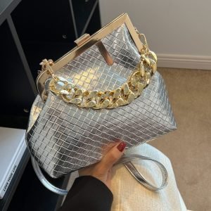 Solid Color Trend Weaving Crossbody Bags For Women Latest Small Clutch Female Party Handbags And Purses Lady Shoulder Bag Simple